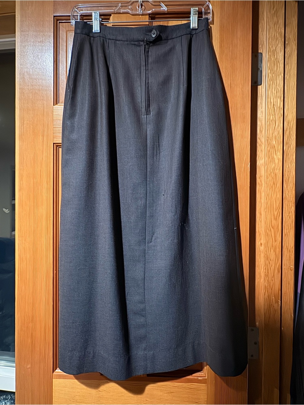 Vintage Navy Textured A-Line Midi Skirt - Picture 2 of 3